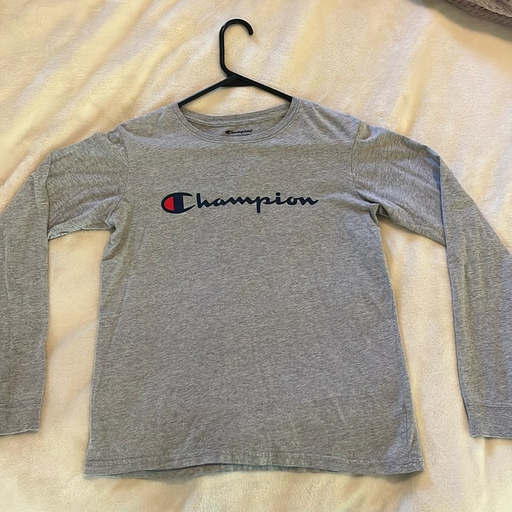 Kids XL Grey Long Sleeve Champion T Shirt